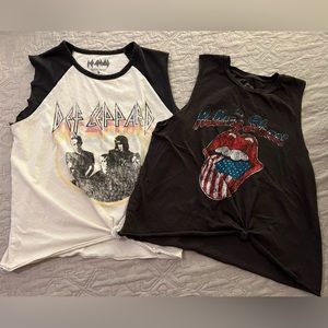 Two band tees - AC/DC & Rolling Stones